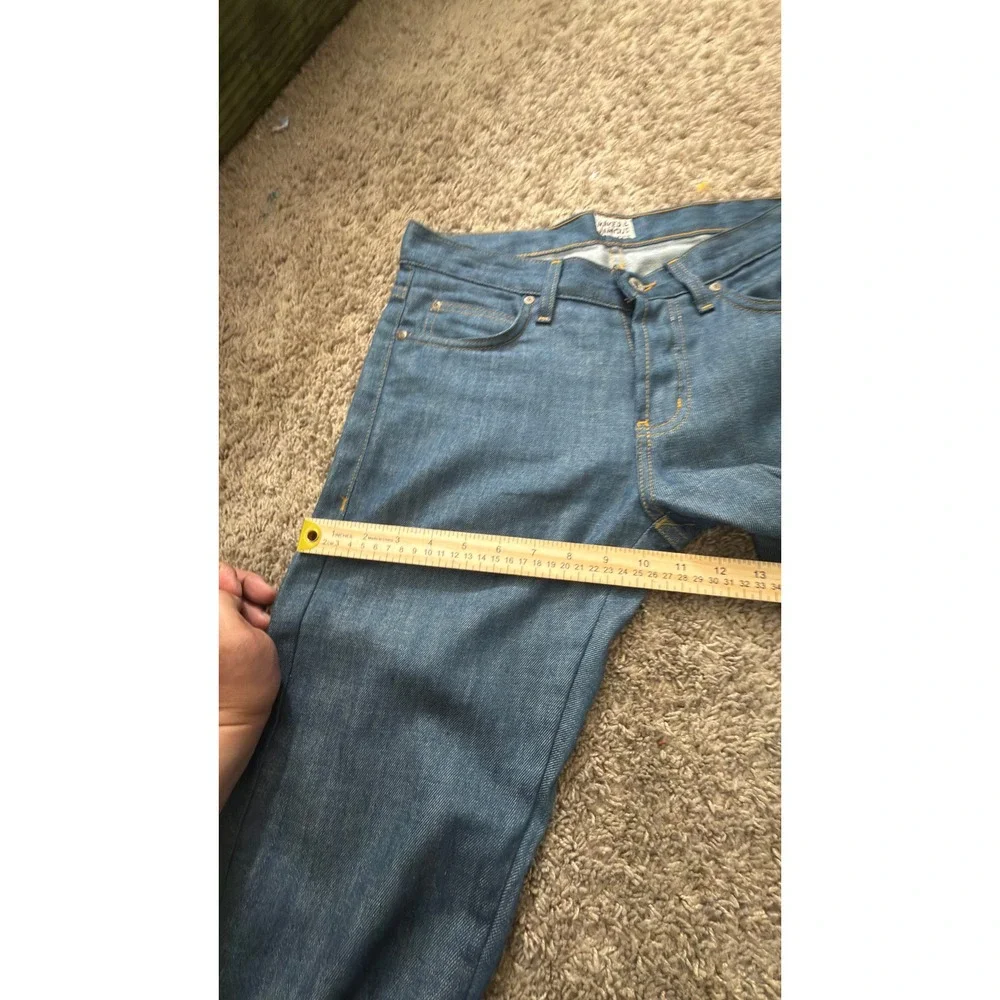 Naked & Famous SkinnyGuy Mid Blue Organic Denim Jeans Mens 31x35 Selvedge kk07